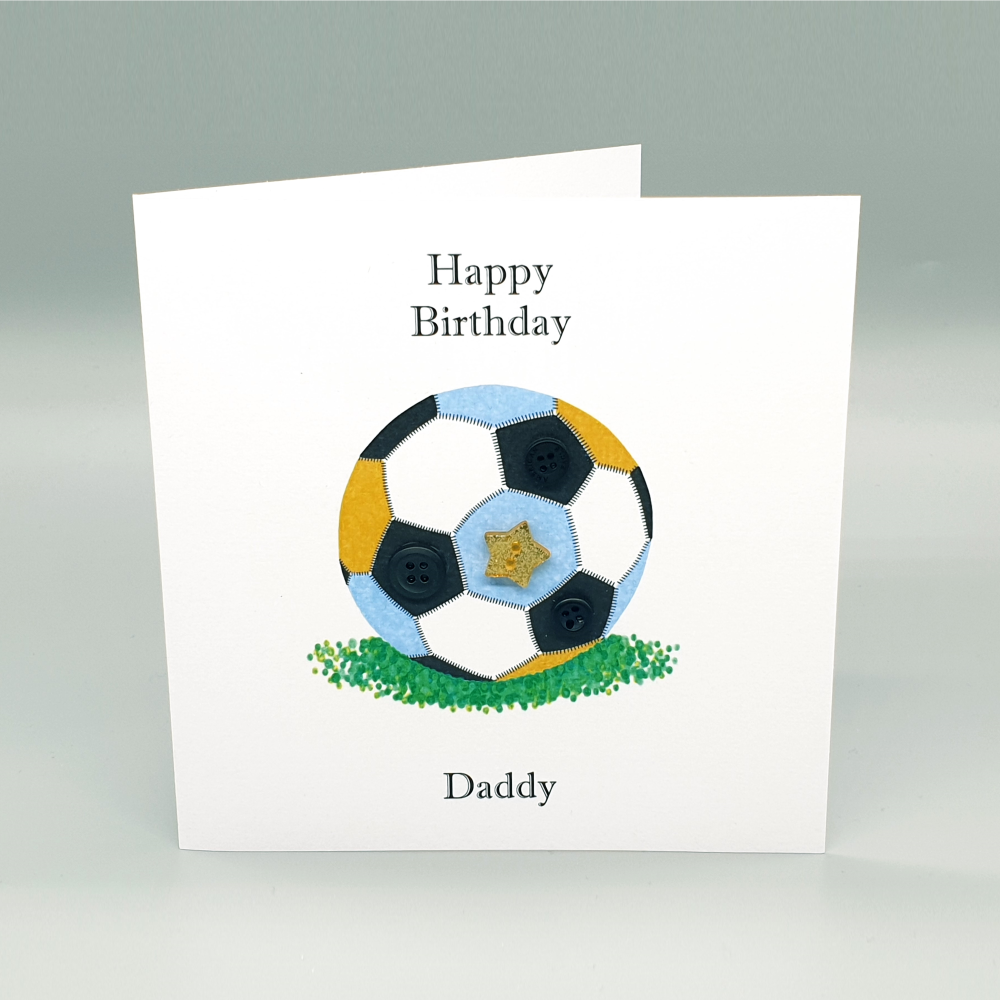 Personalised Football Birthday Card - Blue & Gold