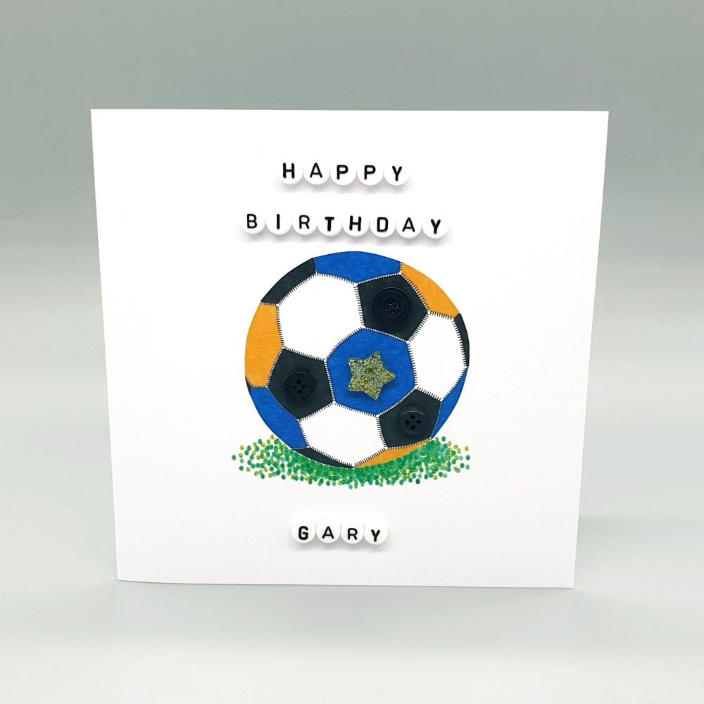 Personalised Football Birthday Card - Chelsea Colours