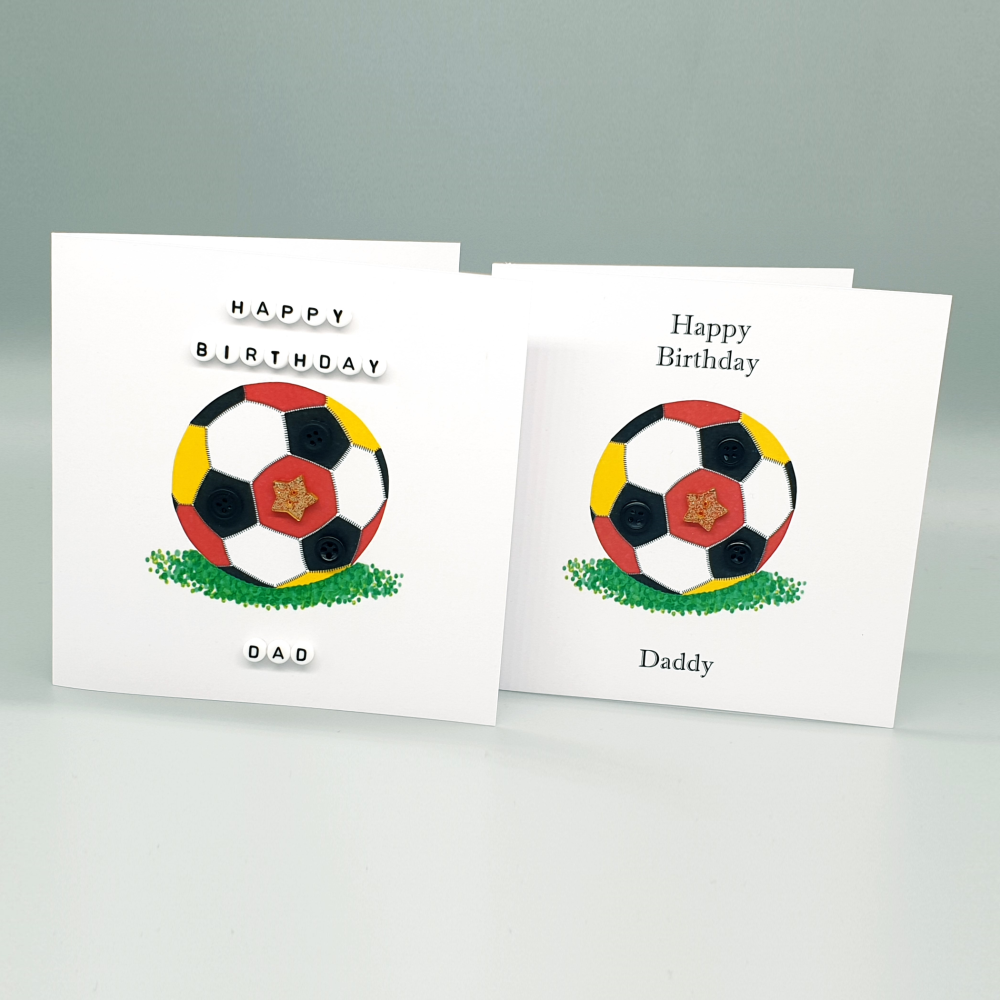 Personalised Football Birthday Card - Manchester United Colours