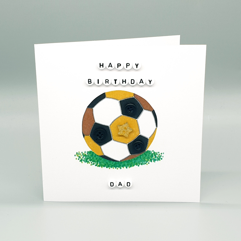 Personalised Gold Football Birthday Card