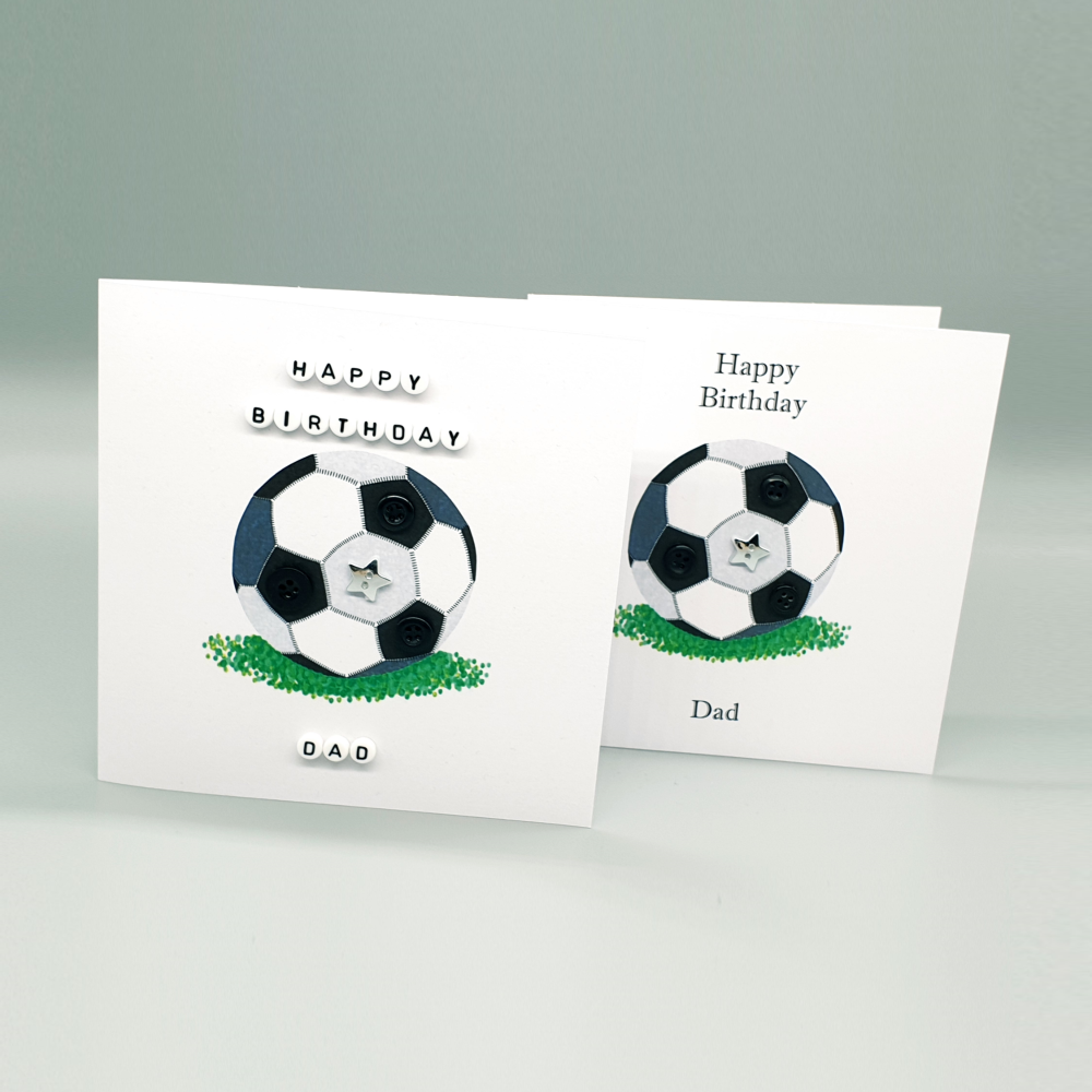 Personalised Silver Monochrome Football Birthday Card