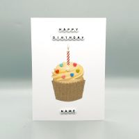 Personalised Rainbow Cupcake Birthday Card