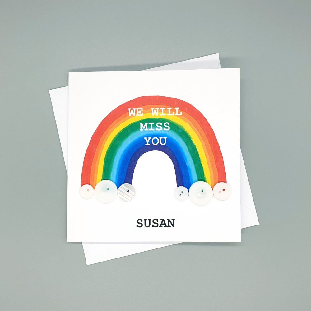 Personalised Rainbow Retirement Card
