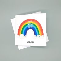 Personalised Rainbow Get Well Card