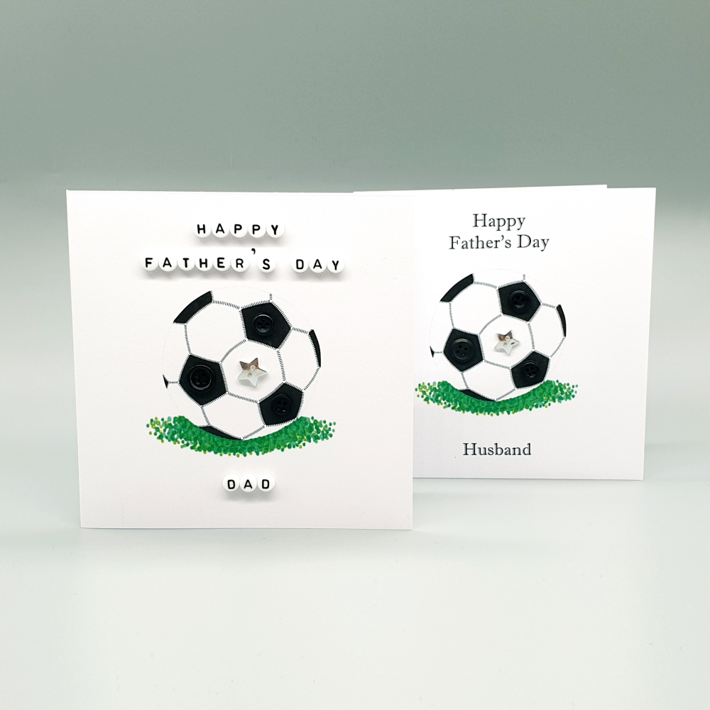 Personalised Black & White Football Father's Day Card