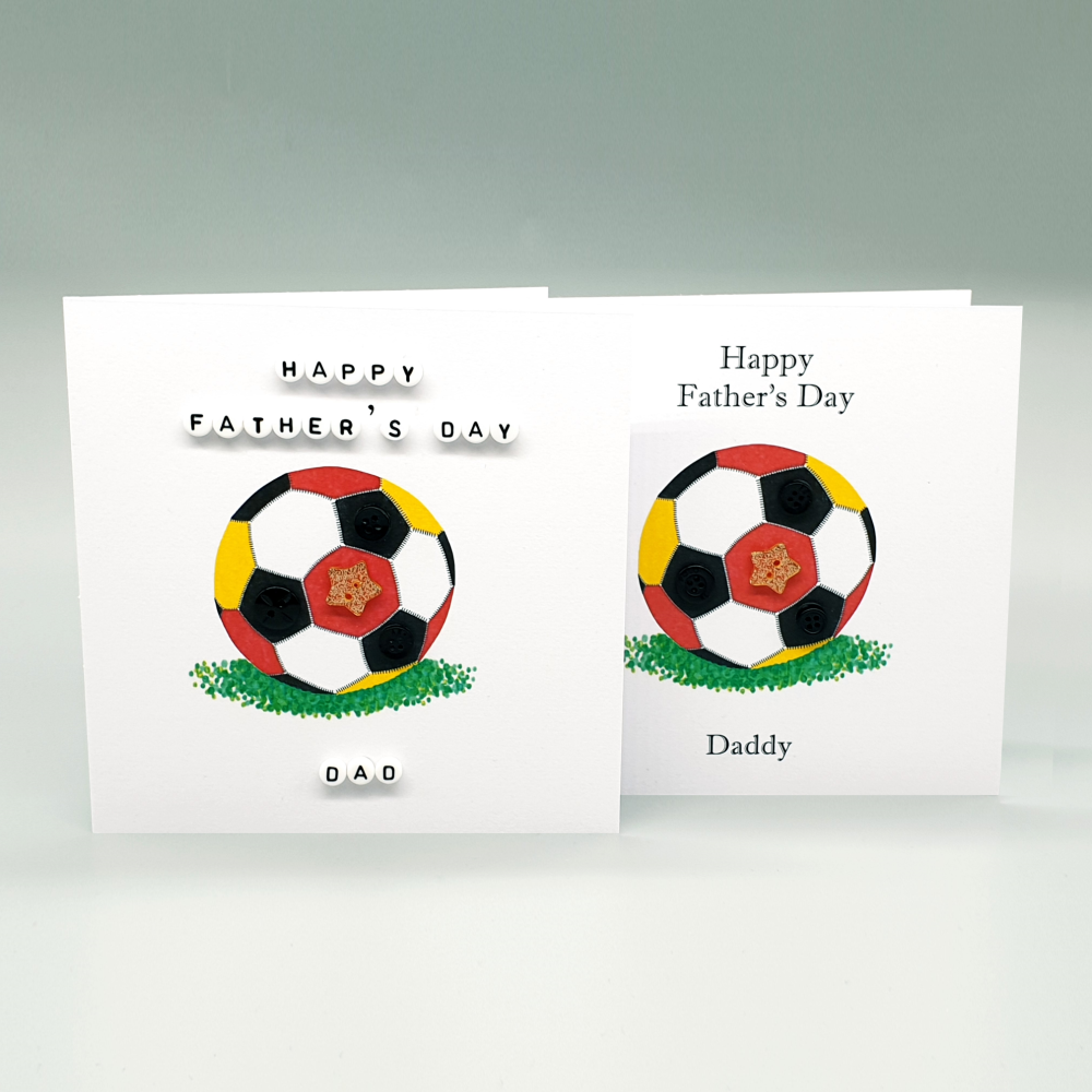 Personalised Football Father's Day Card - Red & Yellow