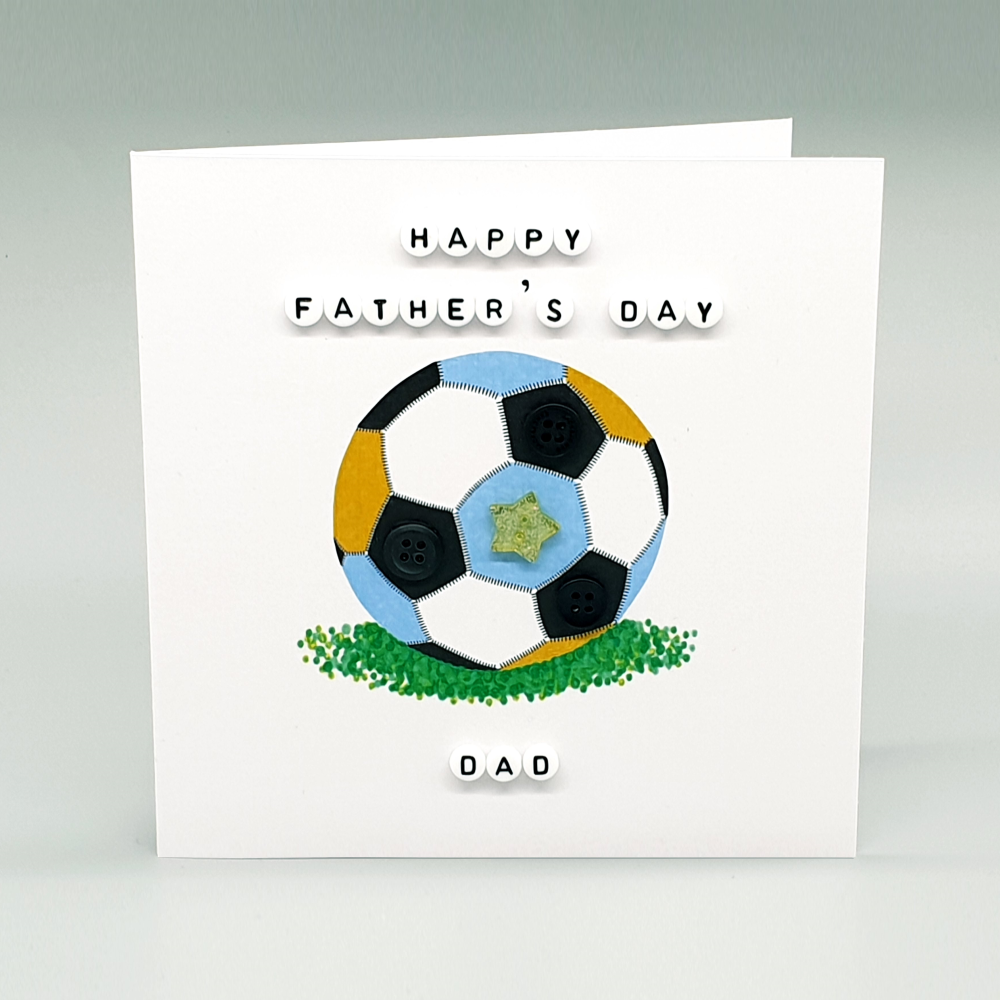 Personalised Football Father's Day Card - Blue & Gold