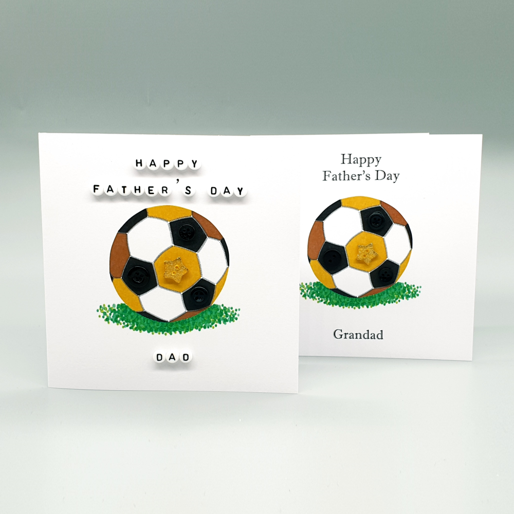 Personalised Football Father's Day Card - Gold & Bronze