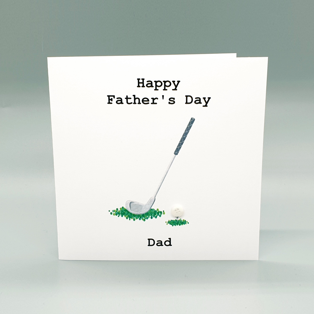 Personalised Golf Father's Day Square Card