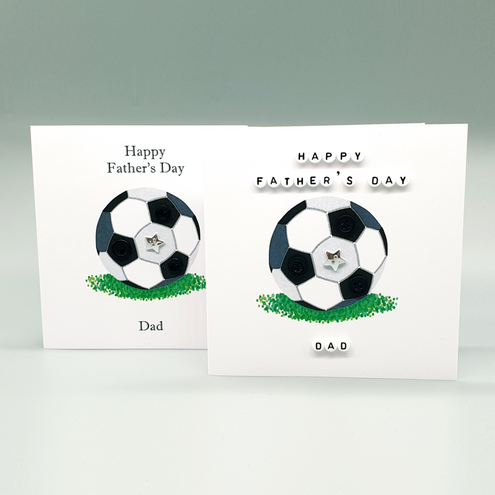 Personalised Silver Monochrome Football Father's Day Card