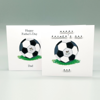 Personalised Football Father's Day Card - Silver Monochrome