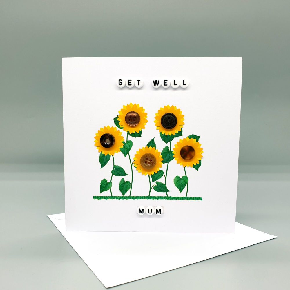 Personalised Sunflowers Get Well Card