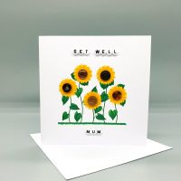 Personalised Sunflower Garden Get Well Card