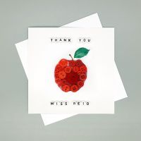 Personalised Red Apple Thank You Card