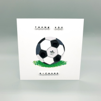 Personalised Silver Monochrome Football Thank You Card