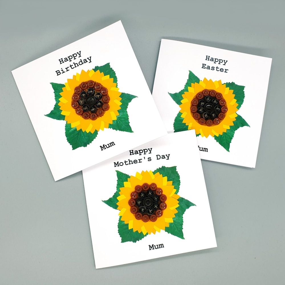 Personalised Sunflower Thank You Card
