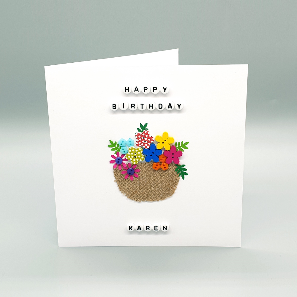 Personalised Flower Basket Sympathy Card