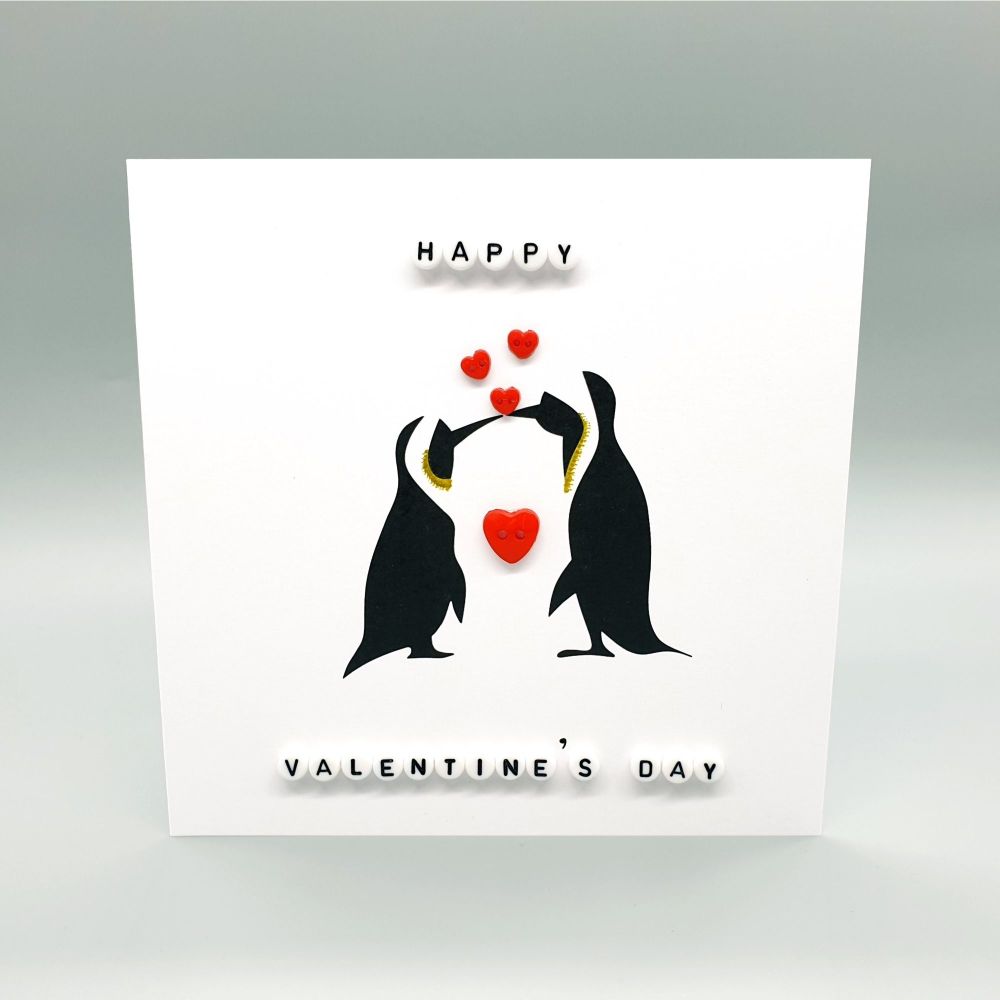 Valentine's Penguins Square Card