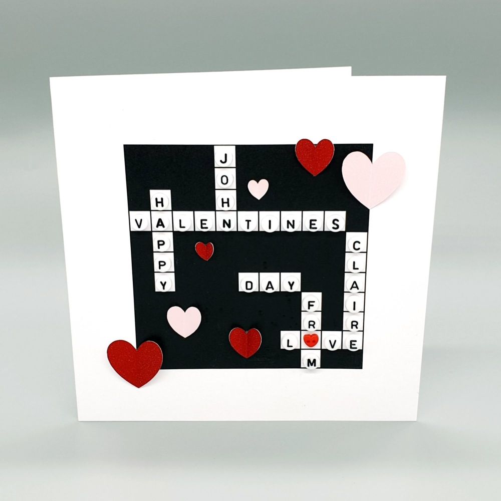 Personalised Crossword Valentine's Card