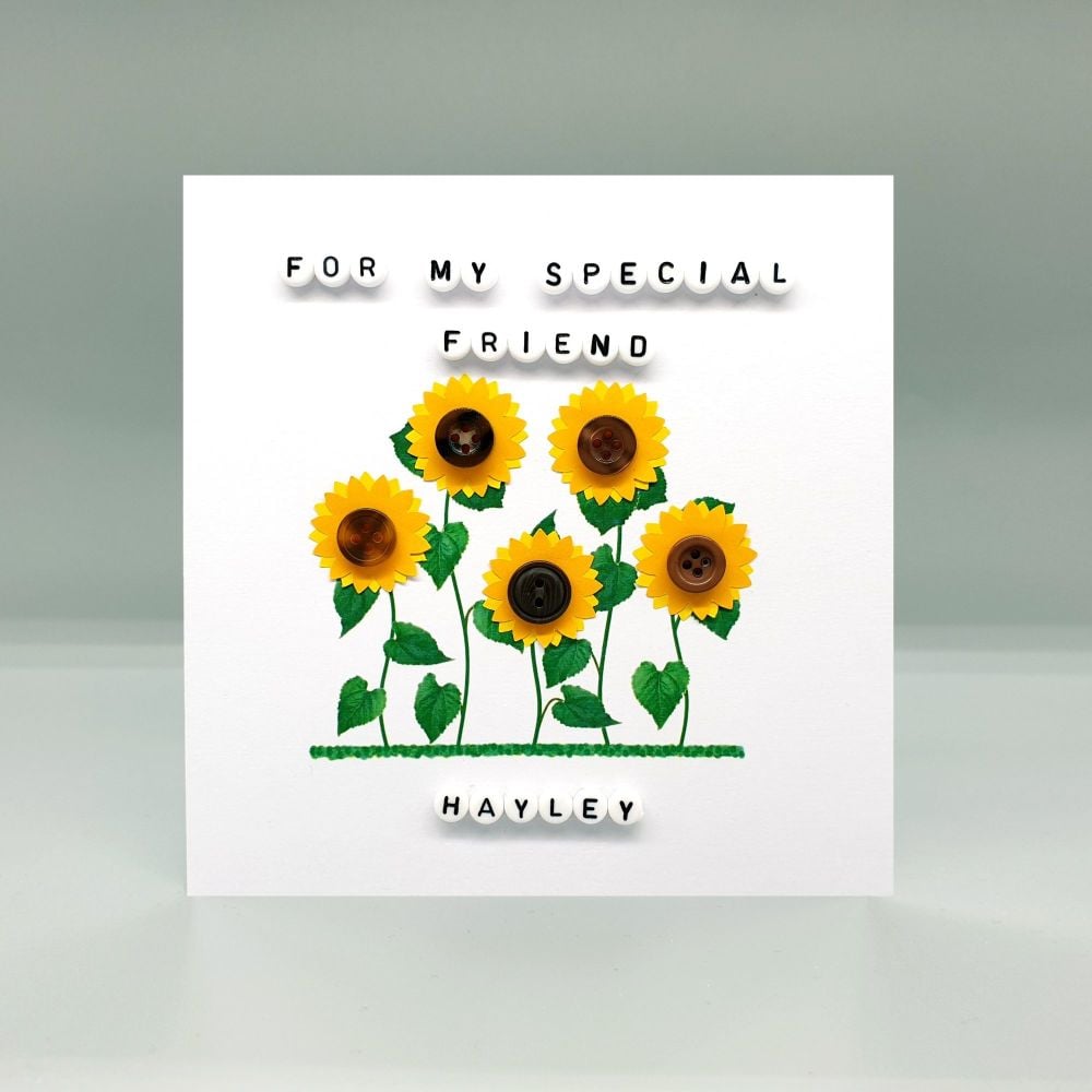 Personalised Sunflower Garden Friendship Card
