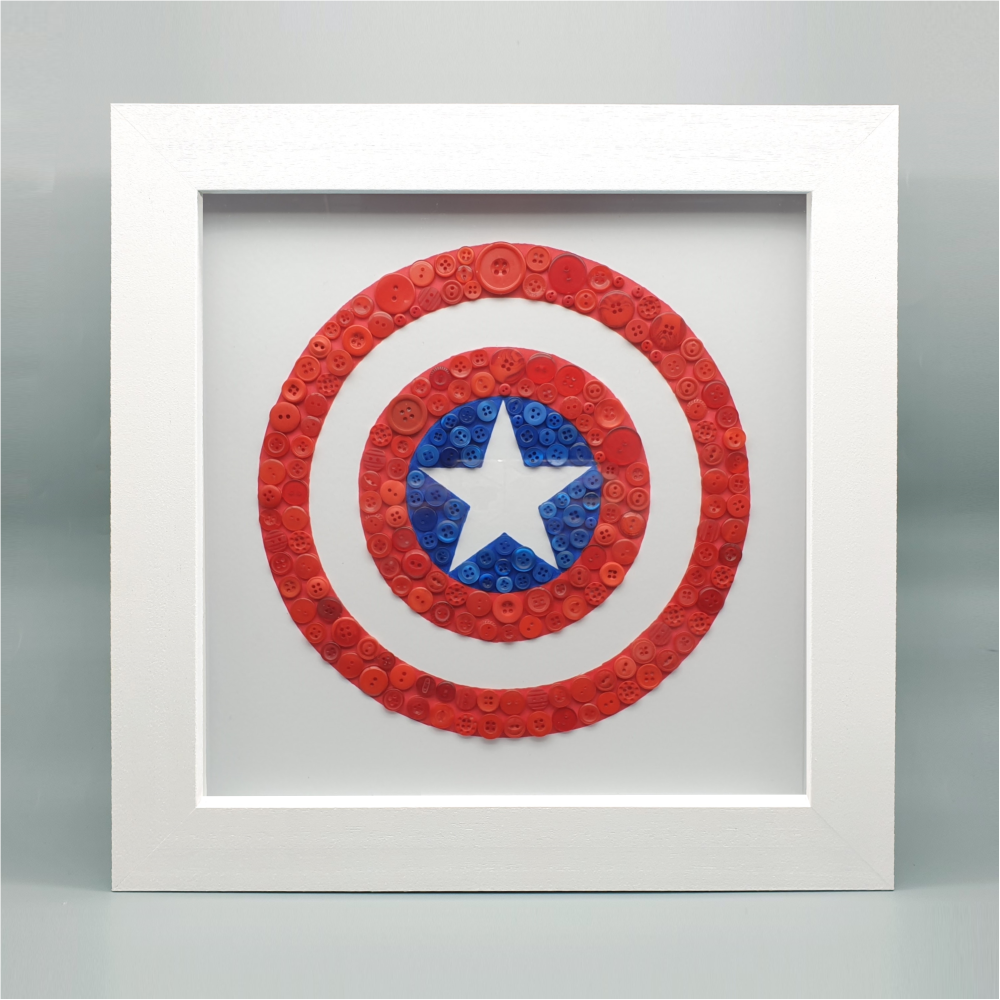 Captain America Inspired Artwork - 14" Luxury Handmade Box Frame