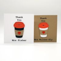 Personalised Takeaway Coffee Cup Thank You Card