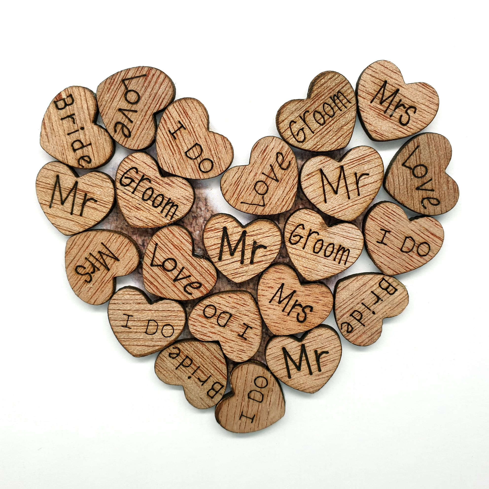 Wooden Heart Wedding Card