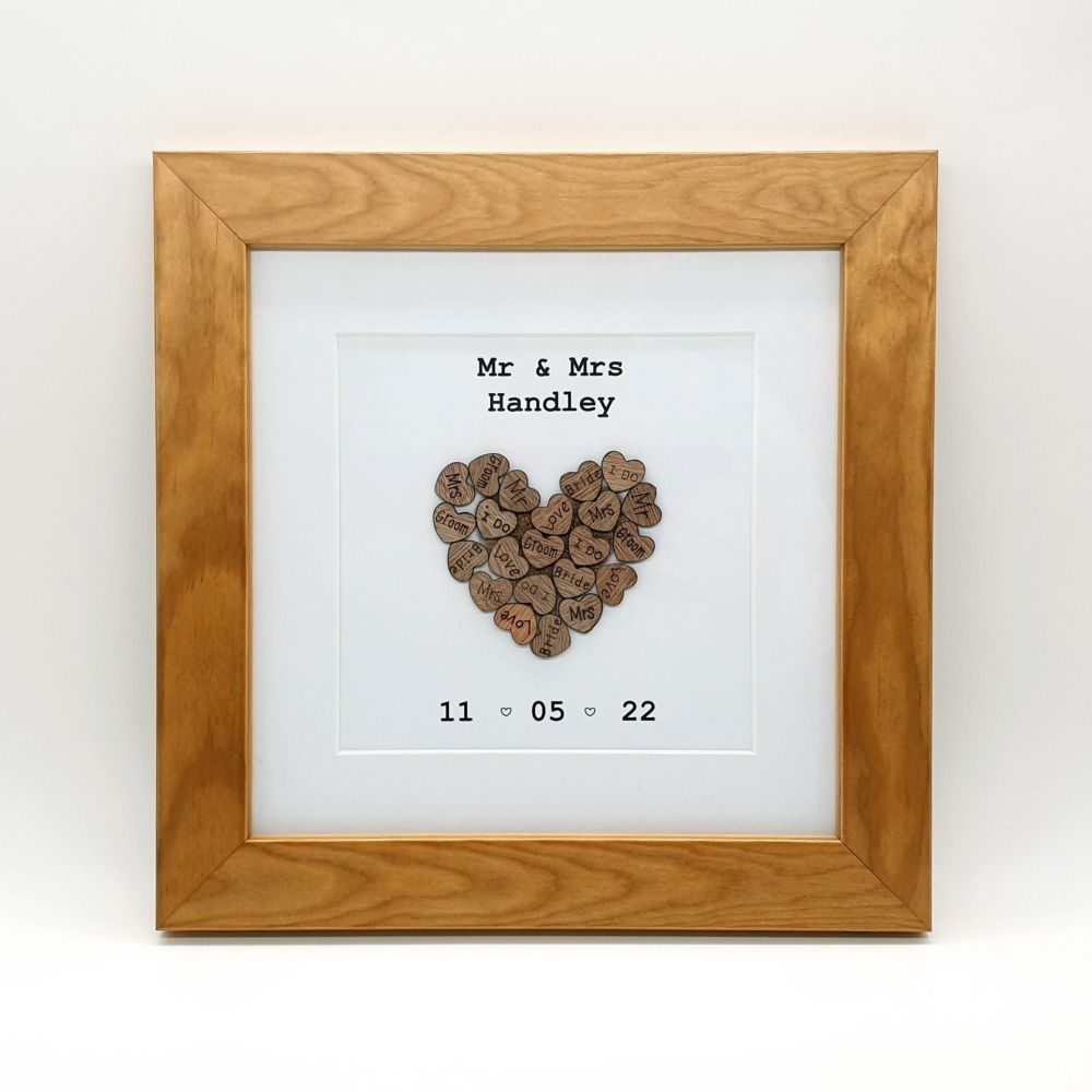 Personalised Wooden Hearts - 10" Picture Frame