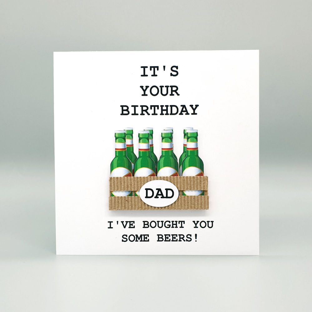 Personalised 3D Beer Crate Birthday Card