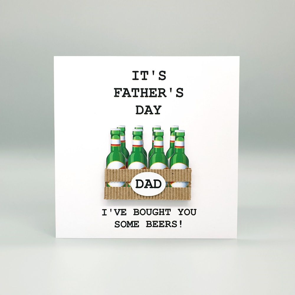Personalised 3D Beer Crate Father's Day Card