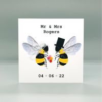 Personalised Mr & Mrs Bee Wedding Card
