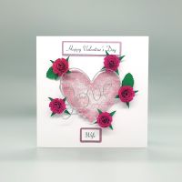 Personalised Luxury Rose Heart Valentine's Card