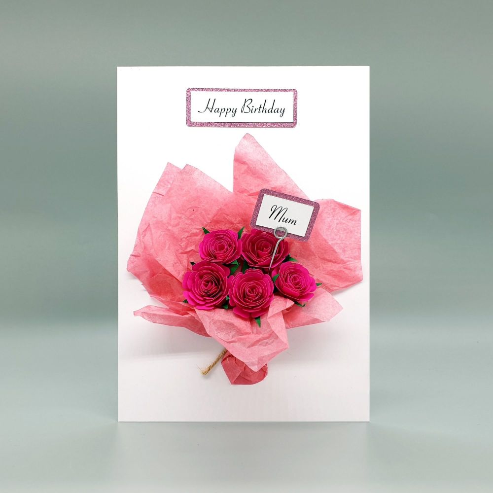 Personalised Rose Bouquet Luxury Birthday Card