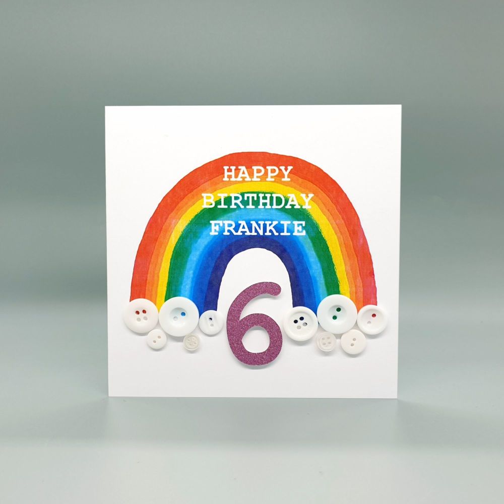 Personalised Rainbow Birthday Card