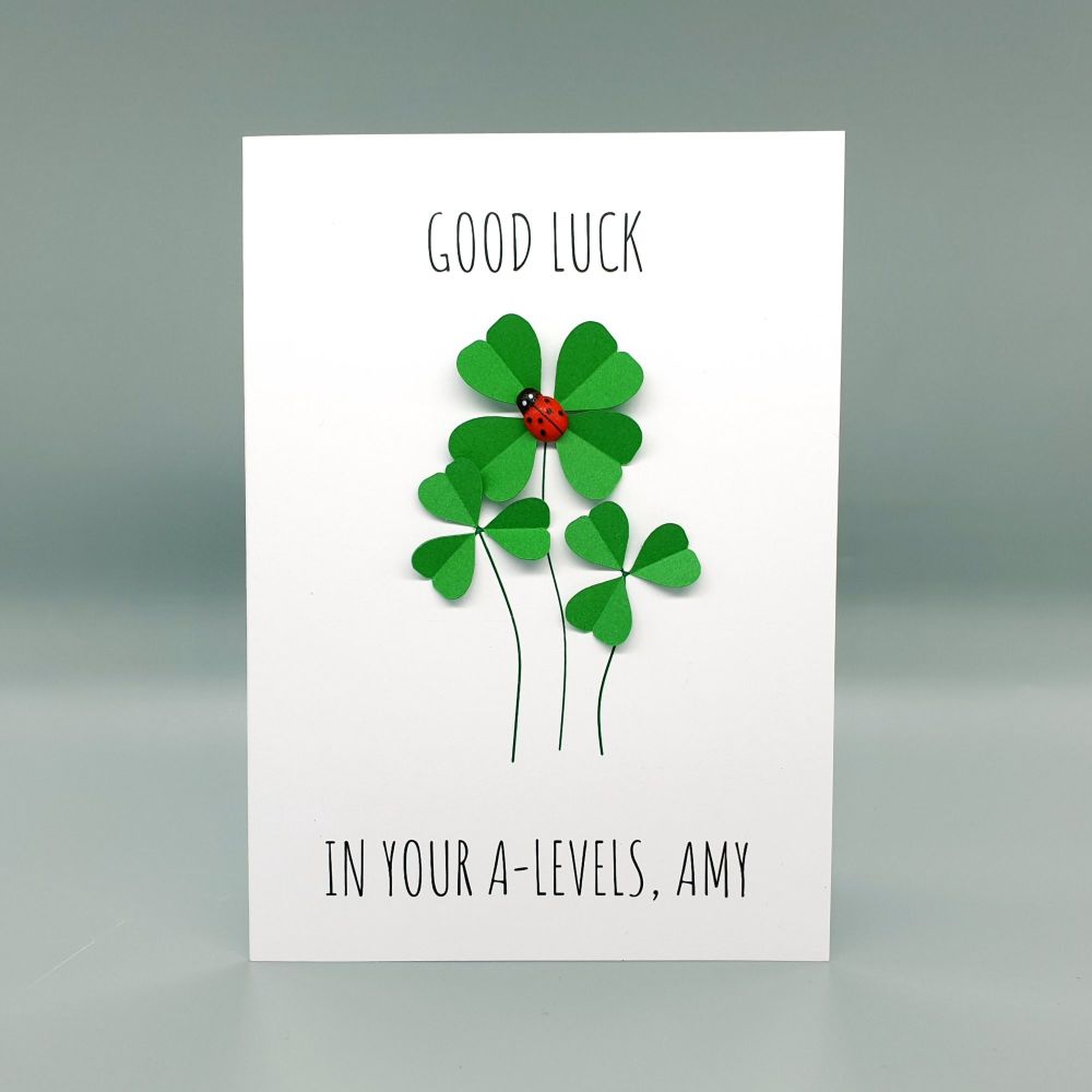 Personalised Four-Leaf Clover Tall Card