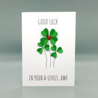 Personalised Lucky Clover Good Luck Card
