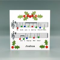 Personalised Musical Notes Christmas Card