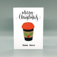 Personalised Takeaway Coffee Cup Christmas Card