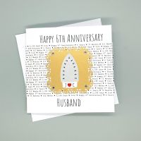 Personalised Steam Iron 6th Anniversary Square Card