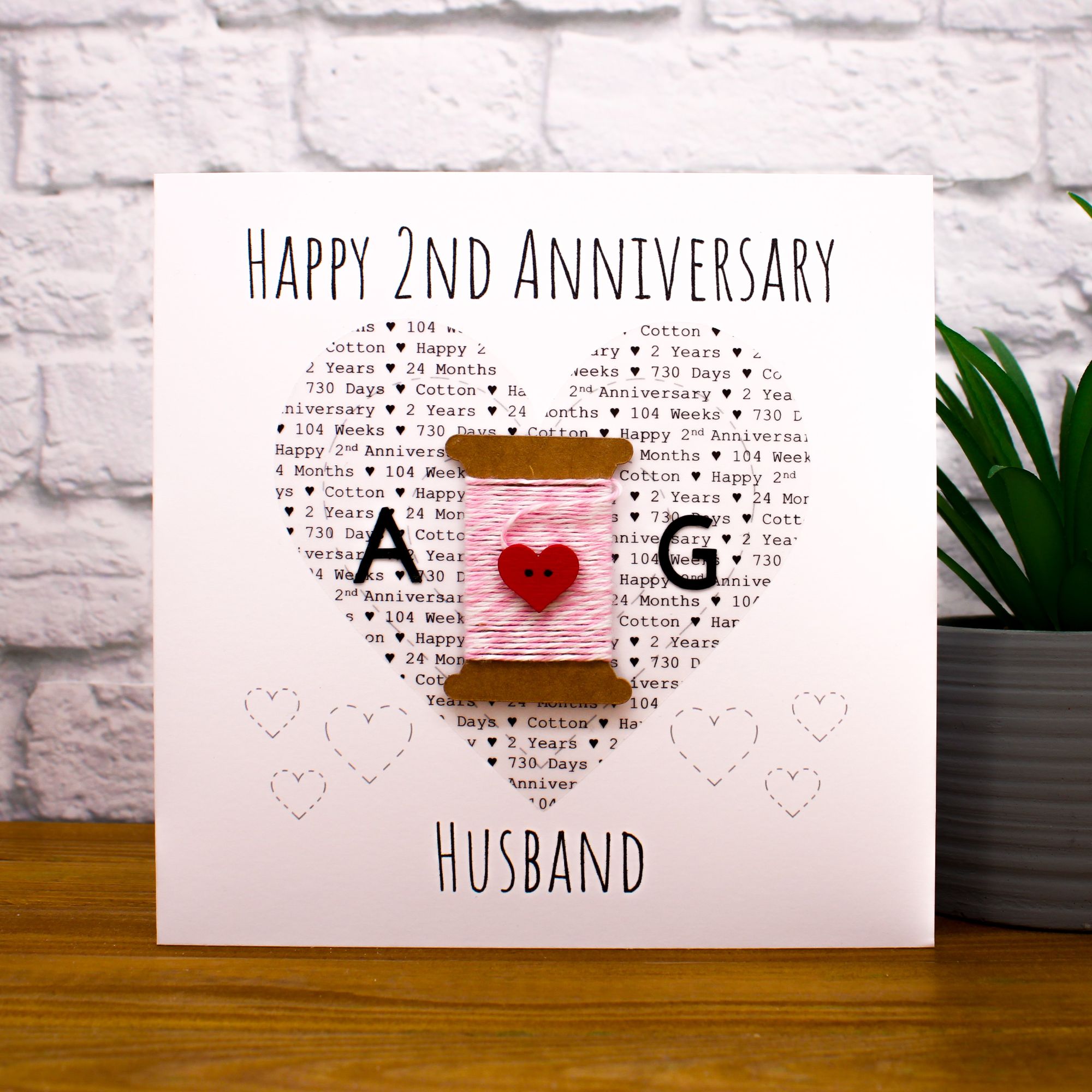 Cotton Reel 2nd Anniversary Card