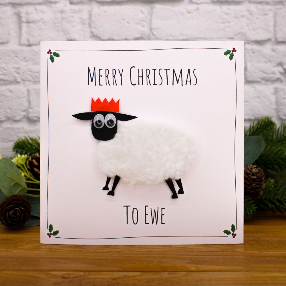 Personalised Woolly Sheep Christmas Card