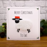 Personalised Woolly Sheep Christmas Card