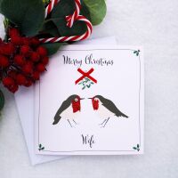 Personalised Robins Christmas Card