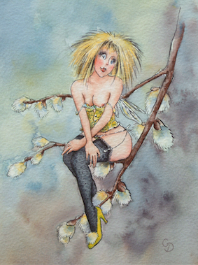 'Pussy Willow' Art Card