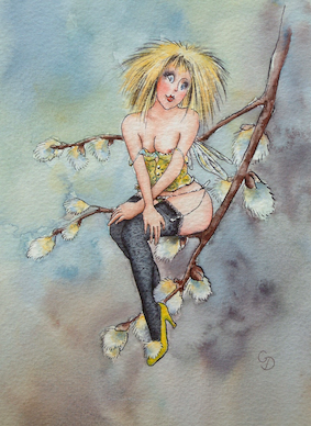 'Pussy Willow' Hand-Signed Print