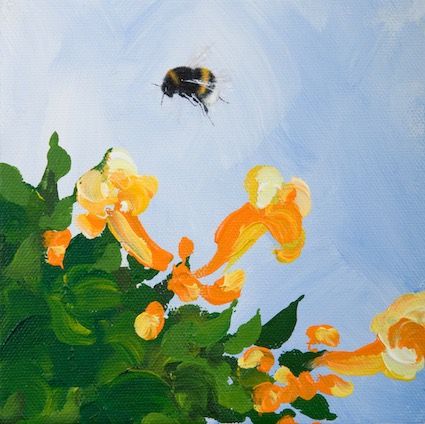 ‘Bumblebee and Campsis’ Hand-Signed Print