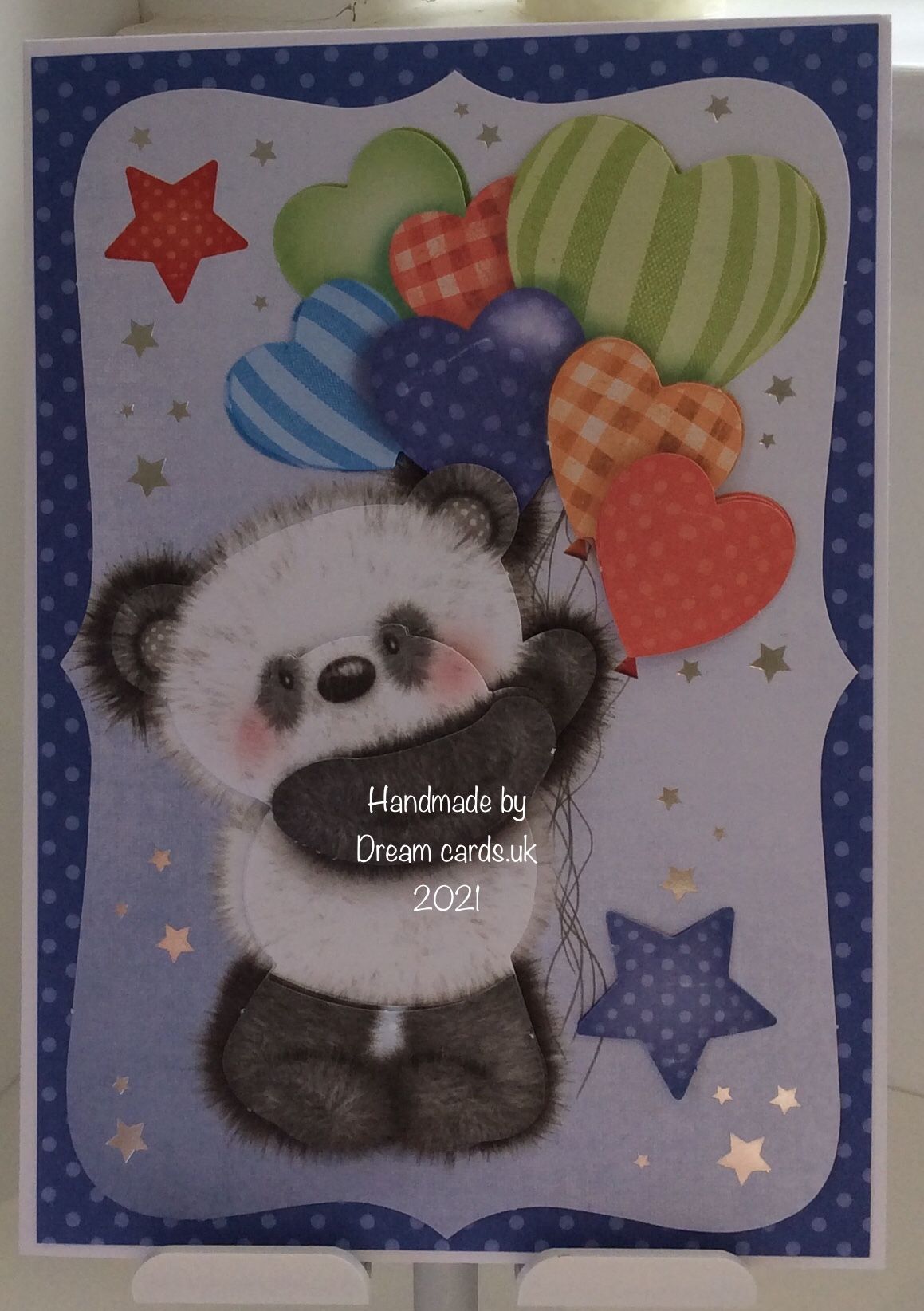 New Product A5 Sweet Panda Birthday card. Any age can be added.
