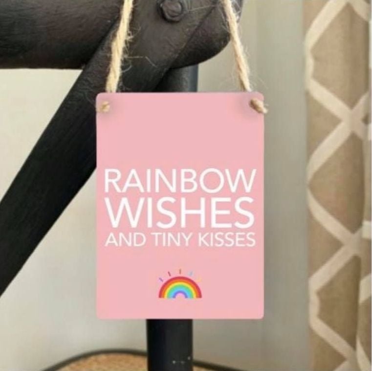Metal Sign - Rainbow Wishes and Tiny Kisses