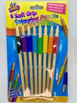 Soft Grip Colouring Pencils - Pack of 8