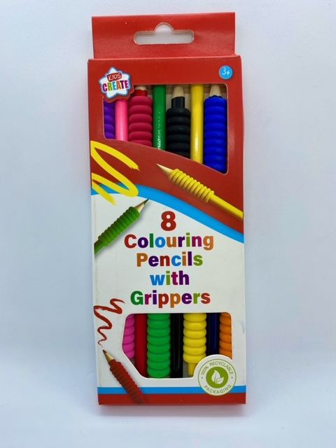 Colouring Pencils with Grippers - Pack of 8